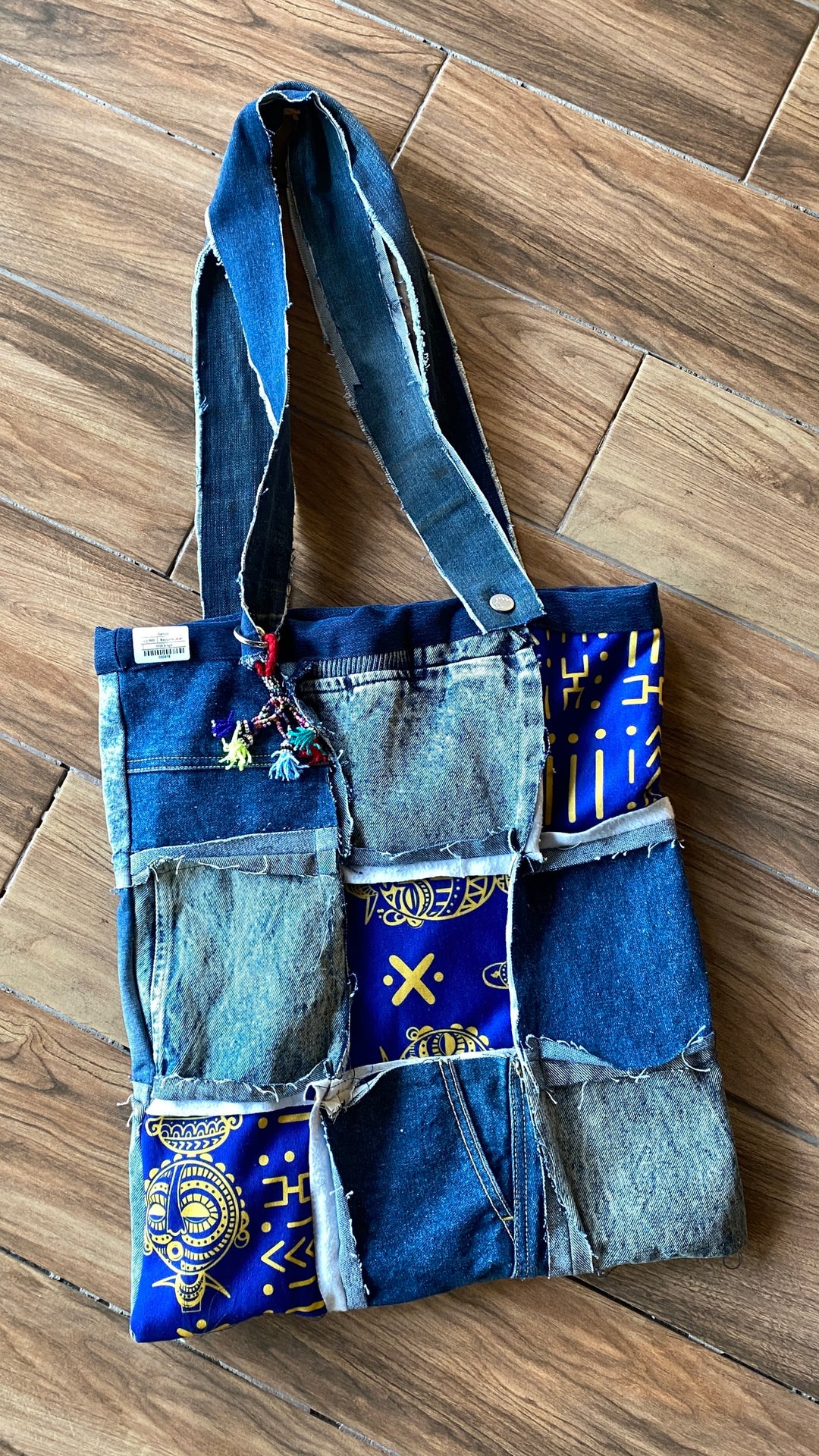 9” Recycle jeans tote bag