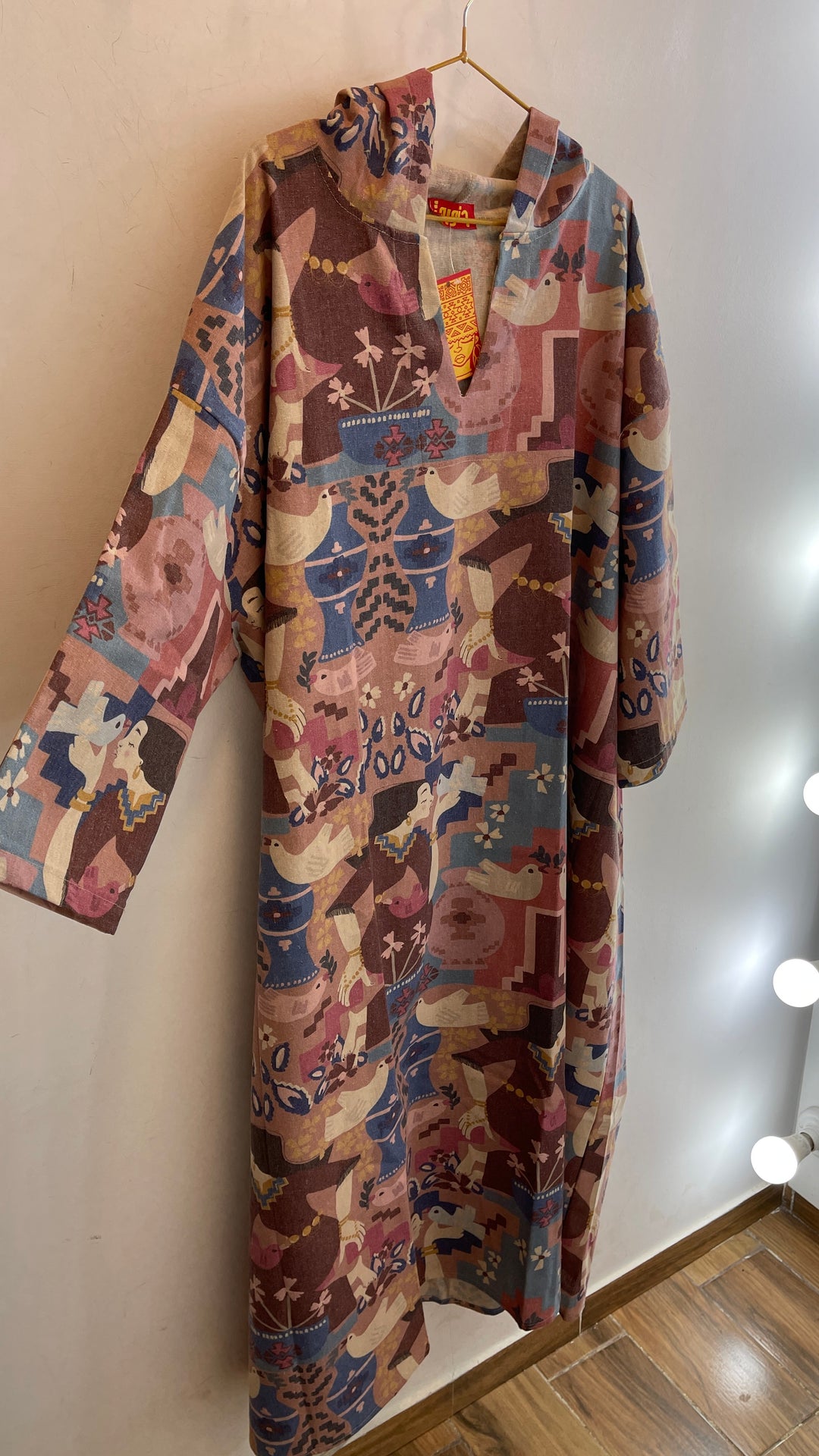 Beauty & birds linen kaftan