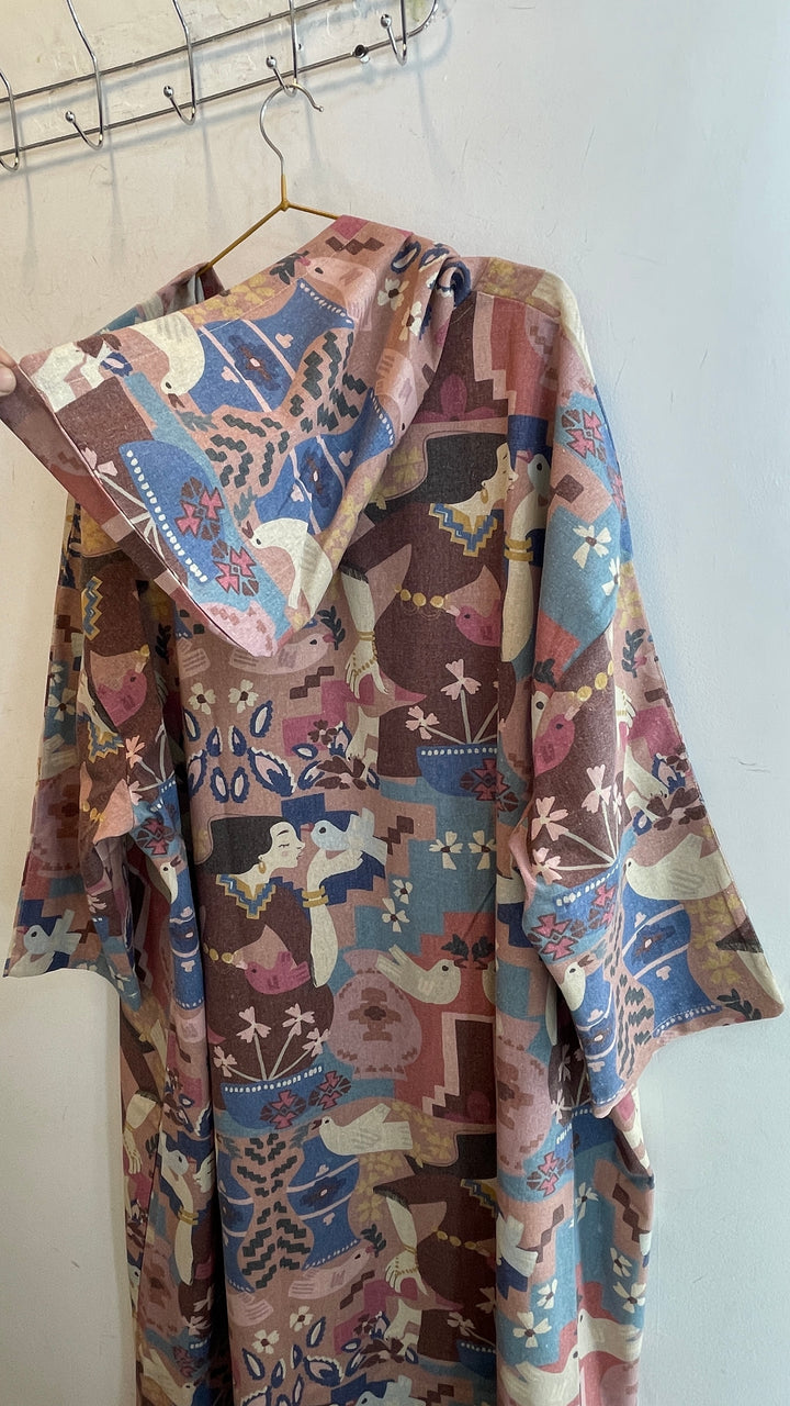 Beauty & birds linen kaftan