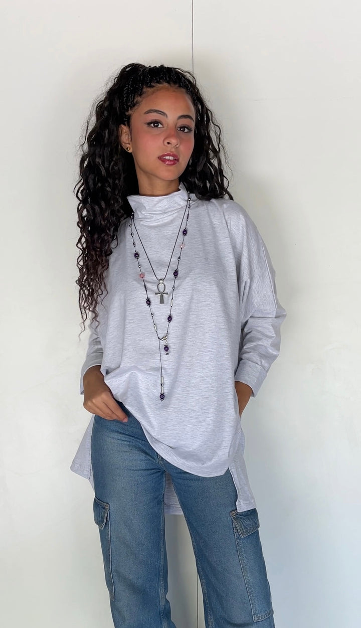 Grey Cotton Basic shirt