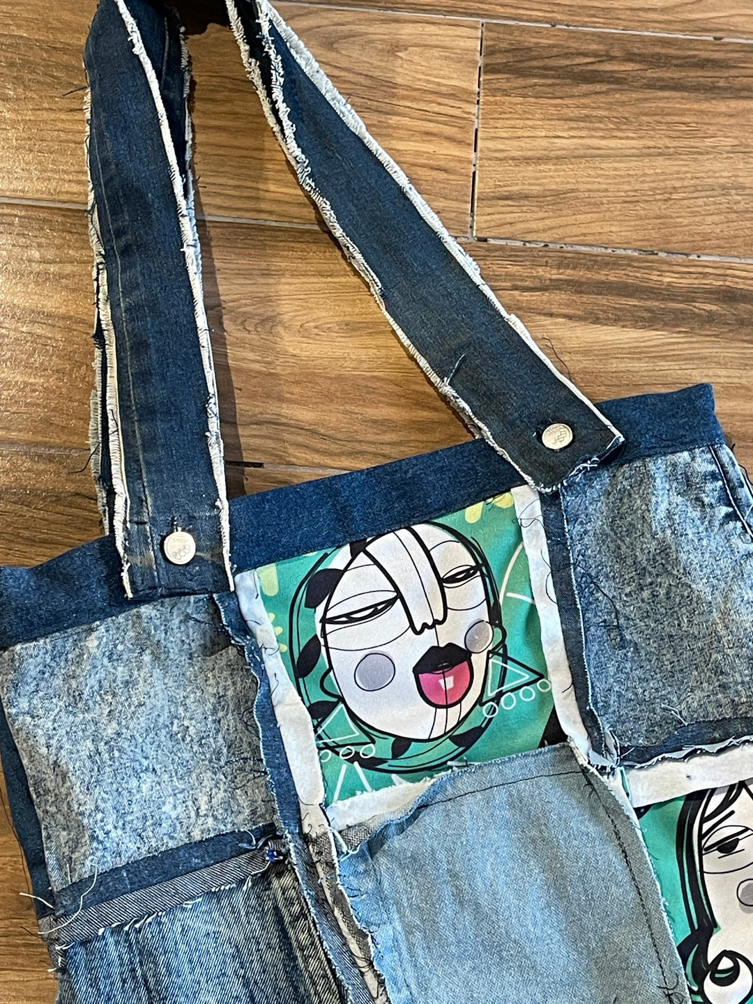 3” Recycle jeans tote bag