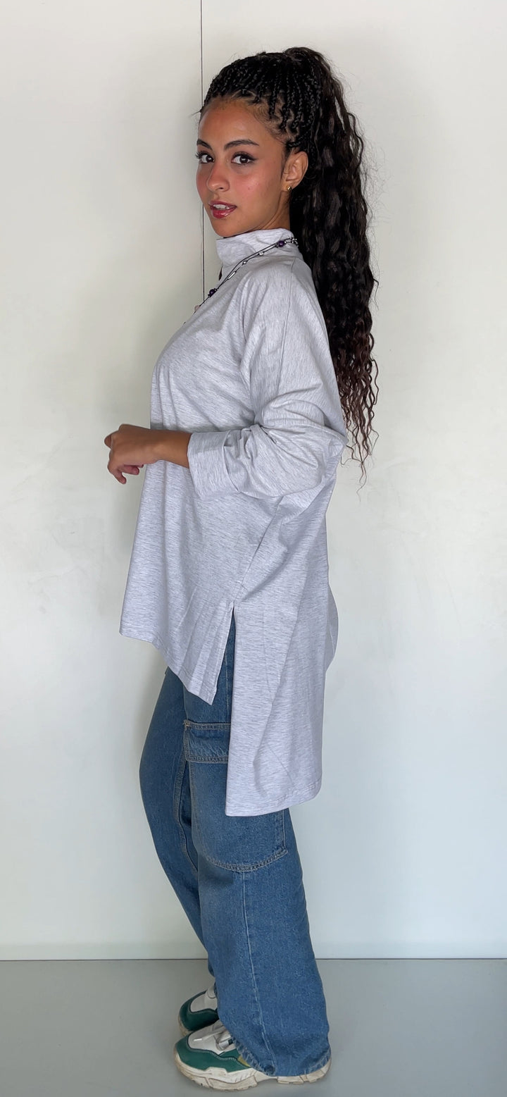 Grey Cotton Basic shirt