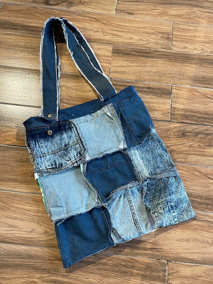 3” Recycle jeans tote bag