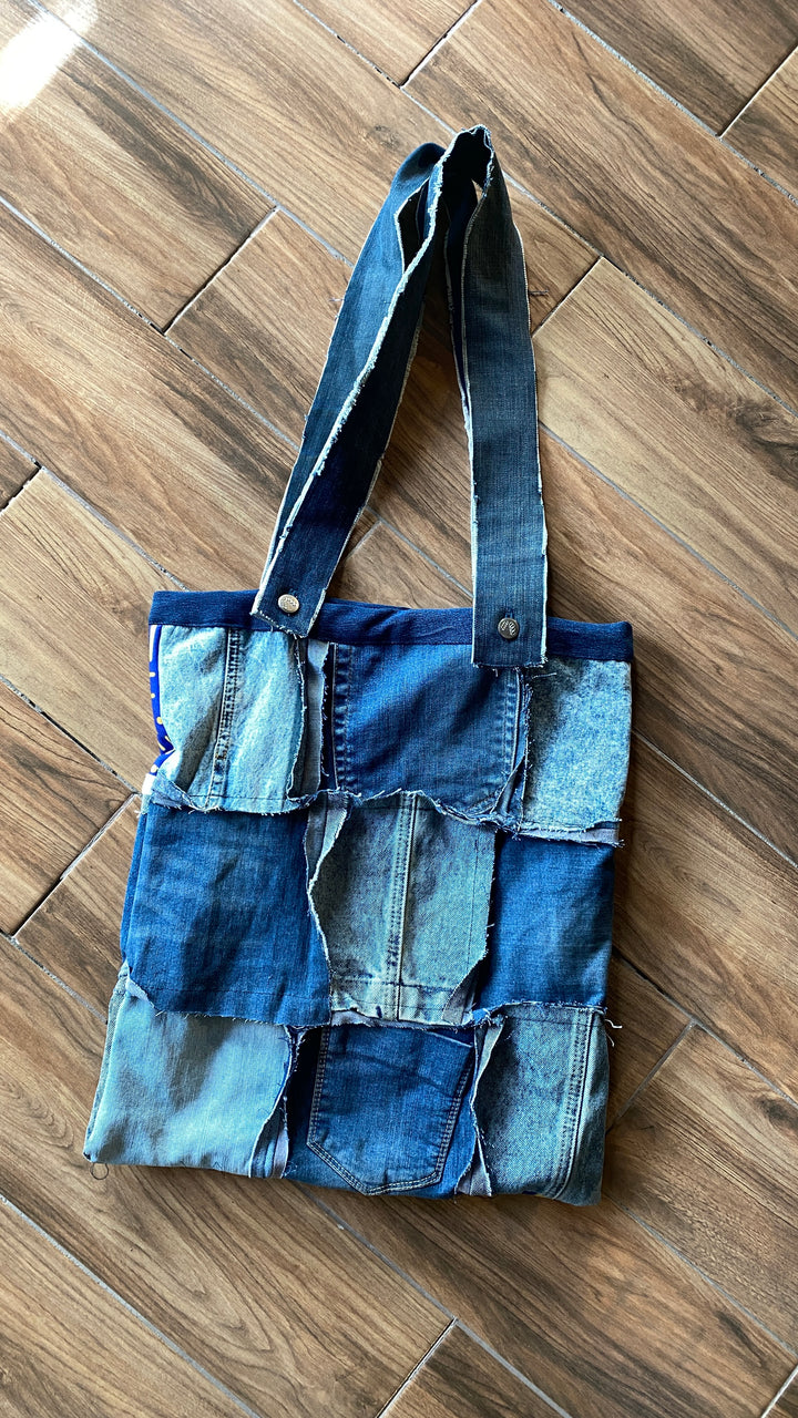 9” Recycle jeans tote bag